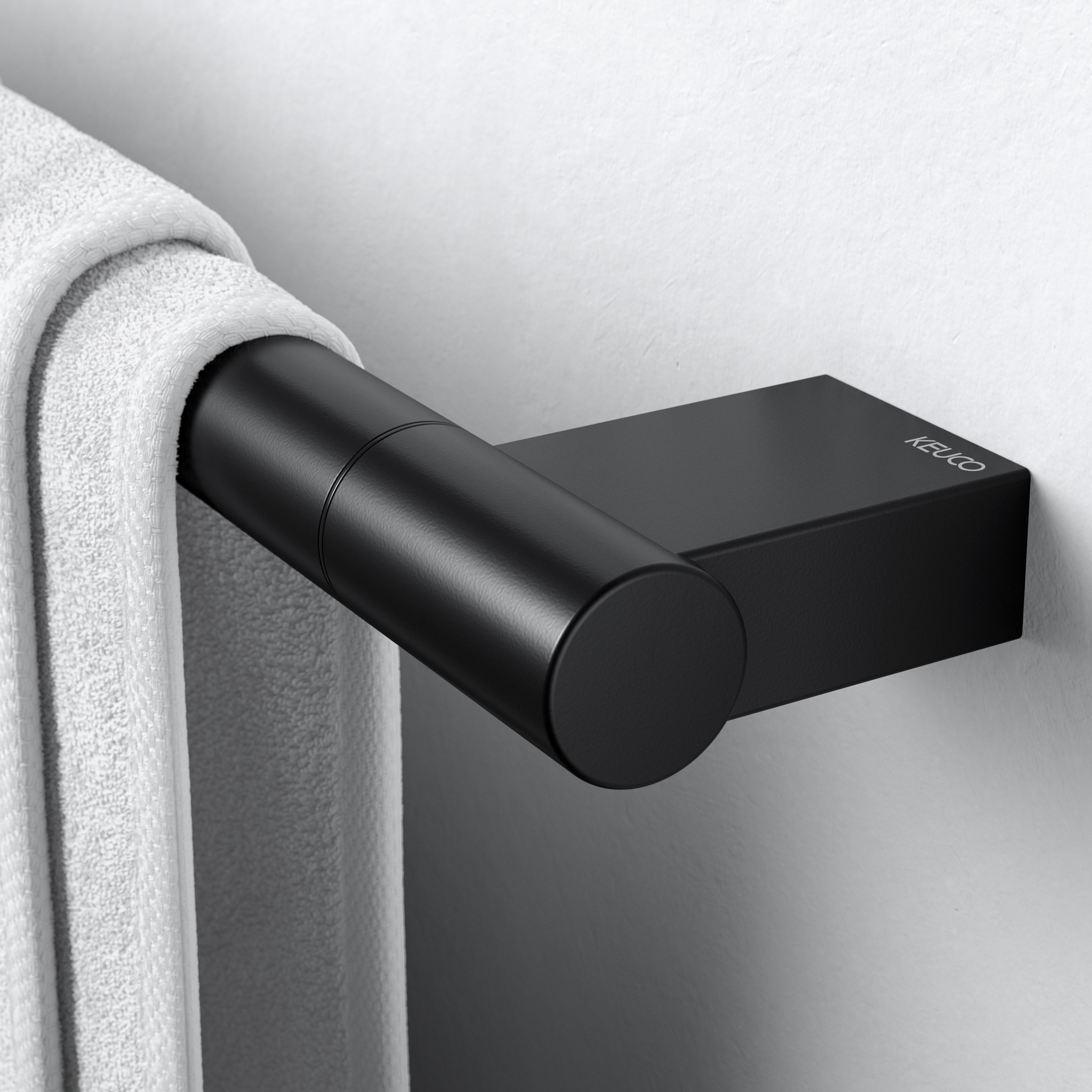 Keuco Plan Black drążek na ręcznik 80 cm czarny mat 14901370800