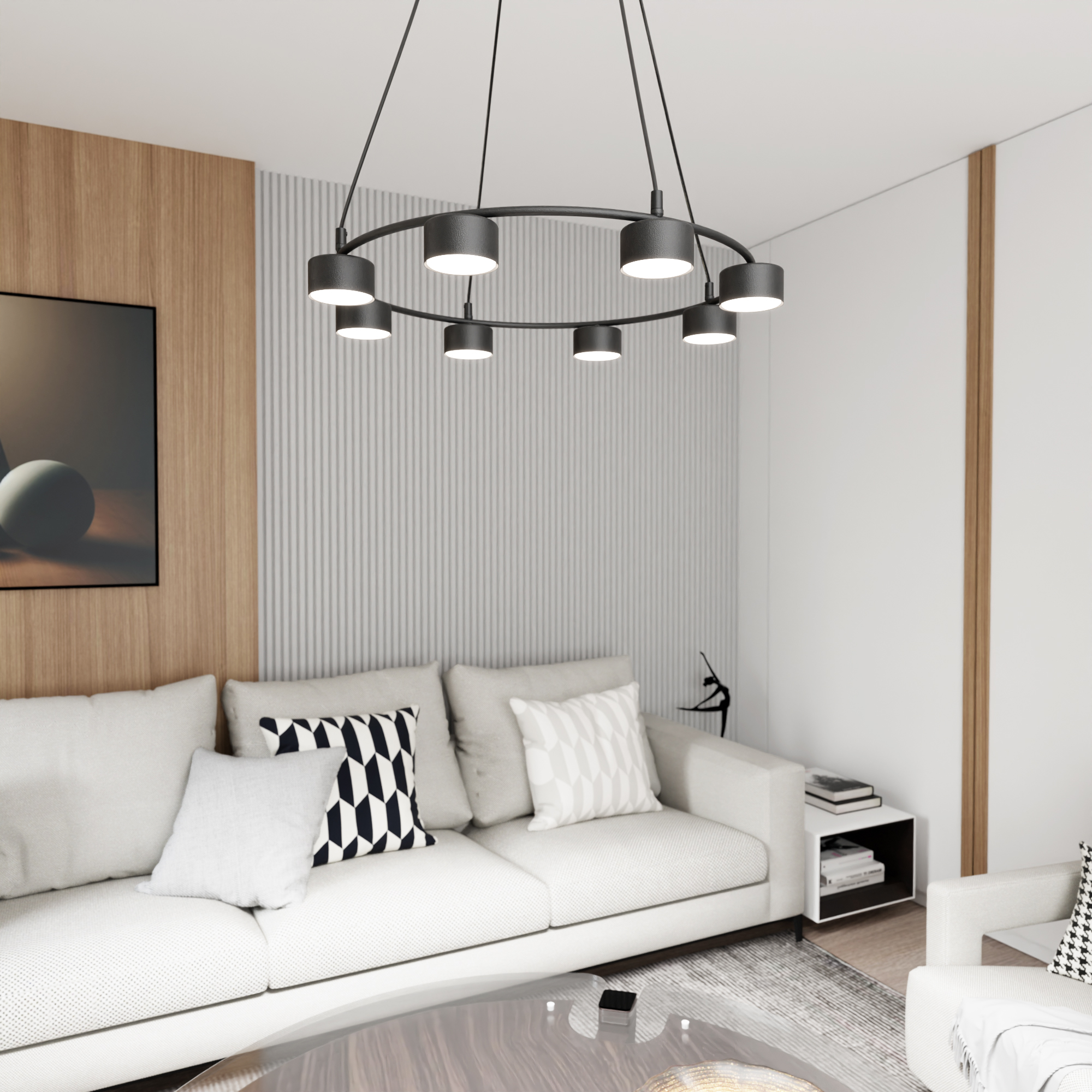 Emibig Starlit lampa wisząca x10 W czarna 1372/8