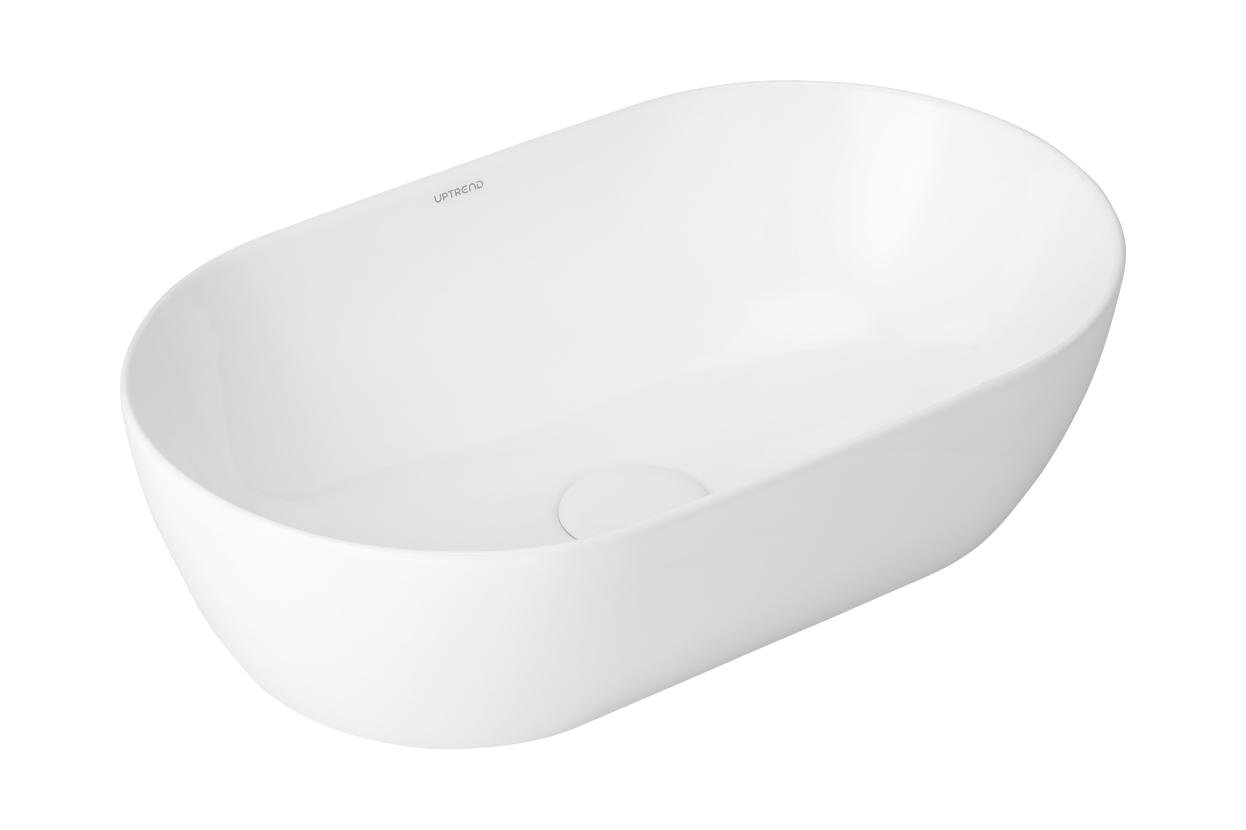 Uptrend Sparrow umywalka nablatowa 50x30 cm owalna biały połysk TR41385