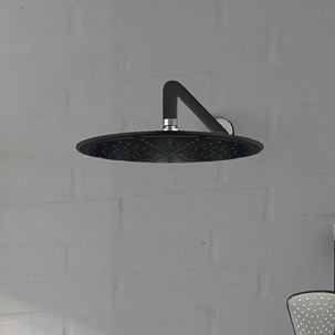 Kludi A-QA deszczownica 40 cm okrągła czarny mat/chrom 6434087-00