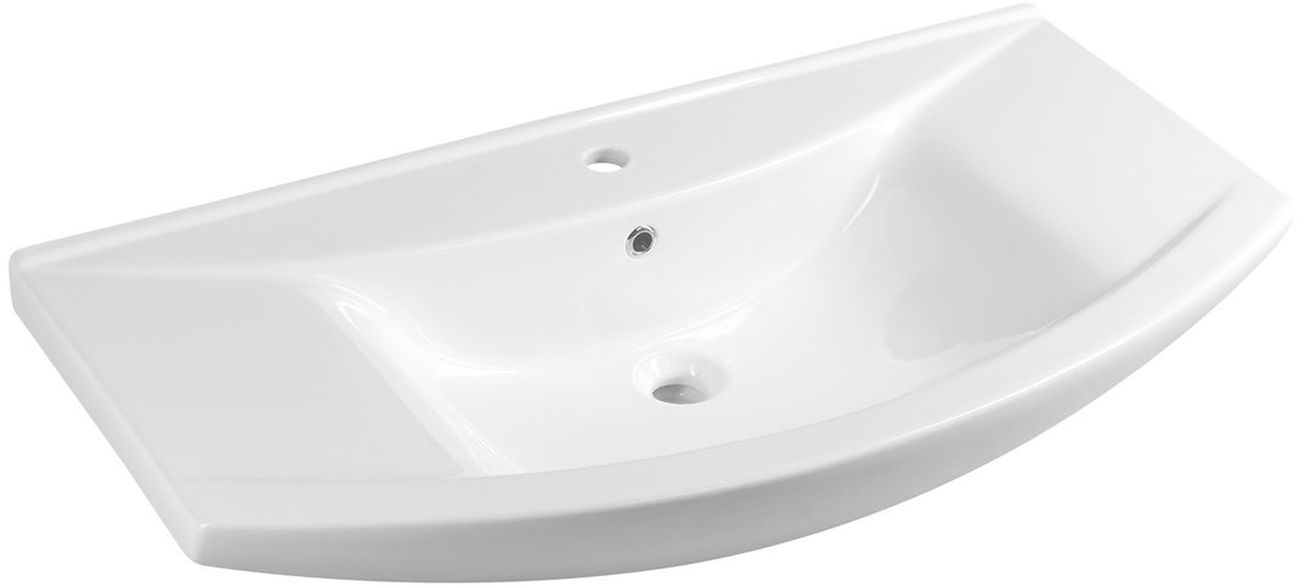 Aqualine Zero umywalka 97x51 cm półokrągła ścienna-meblowa biała 6095
