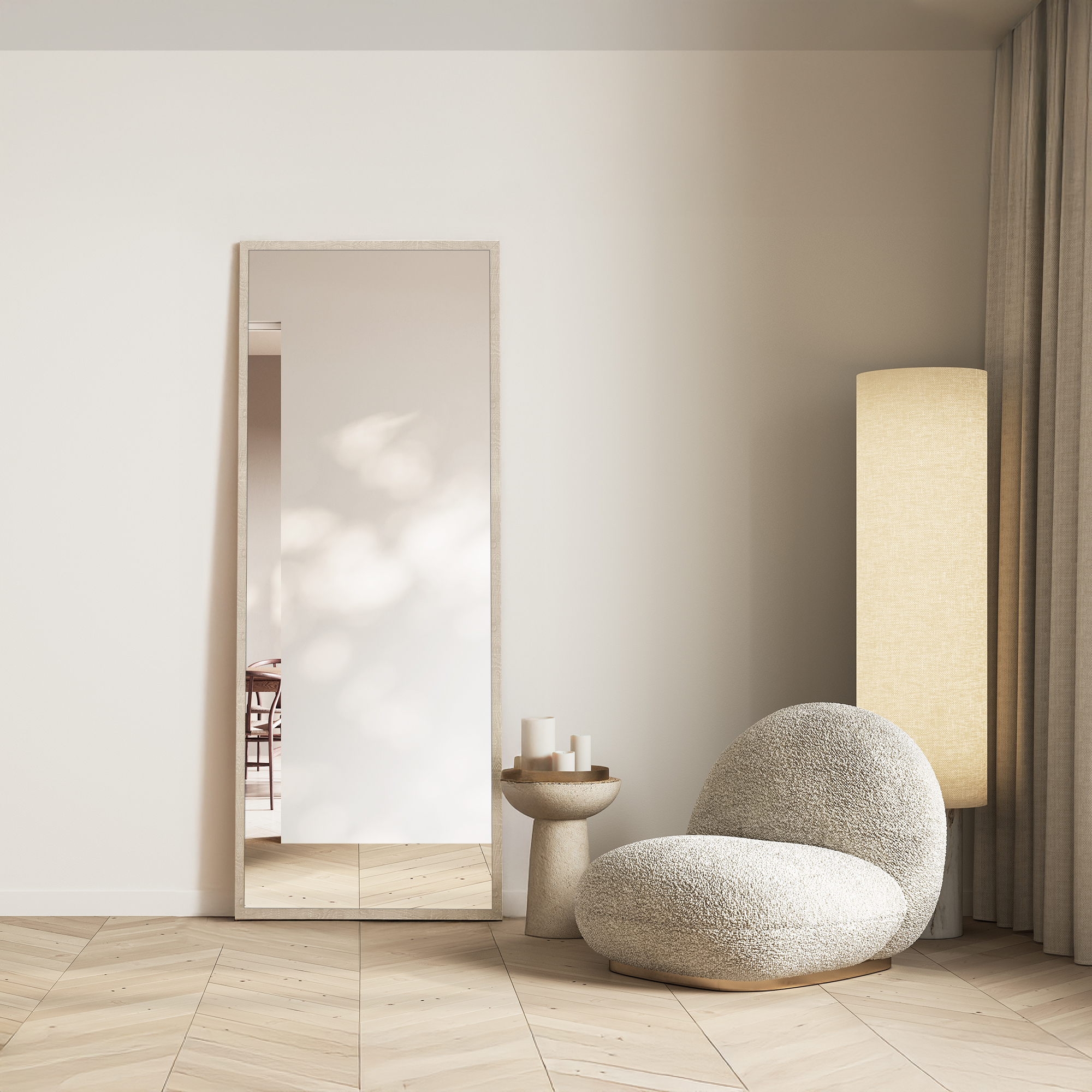 Ars Longa Linea lustro 103x43 cm prostokątne dąb LINEA40130-D