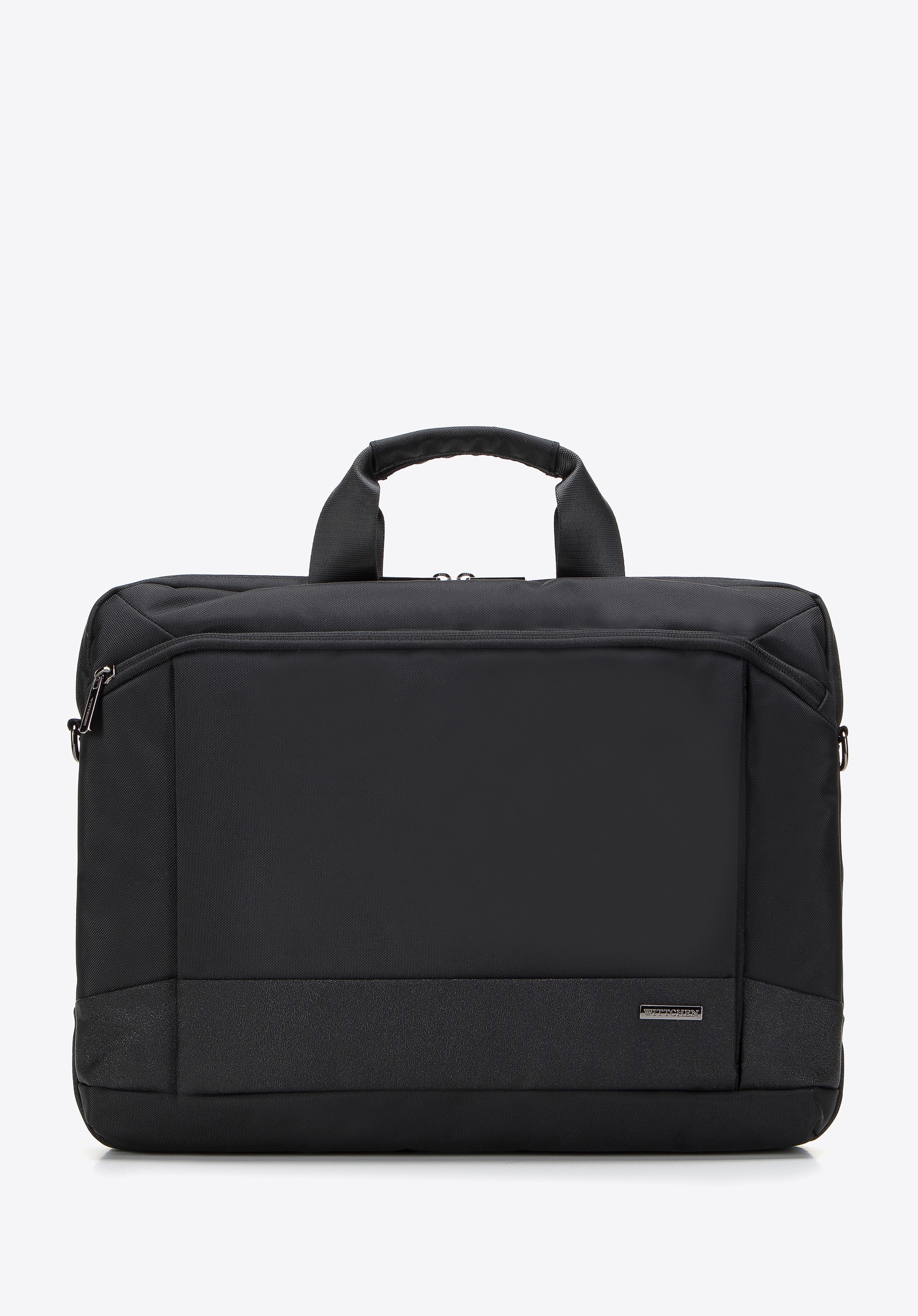 Męska torba na laptopa 15,6” z połyskującą wstawką czarna
