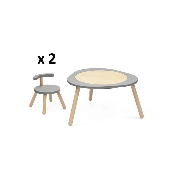 Stokke MuTable V2 - stolik + dwa krzesełka-Storm Grey