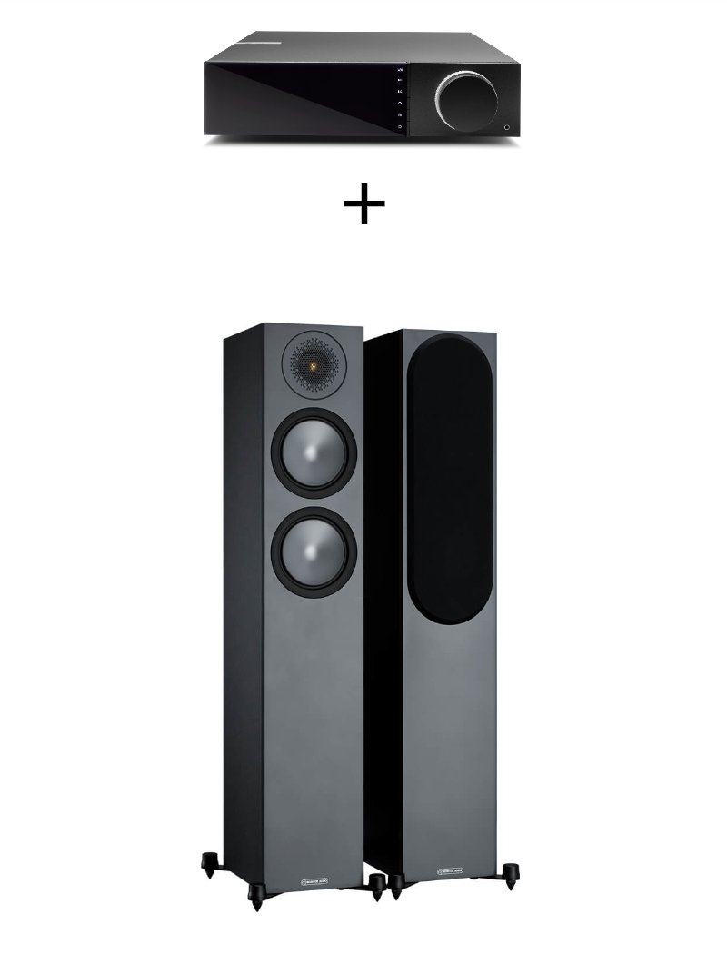 Promo zestaw kolumn monitor audio bronze 200 + wzmacniacz strumieniowy cambridge evo 75