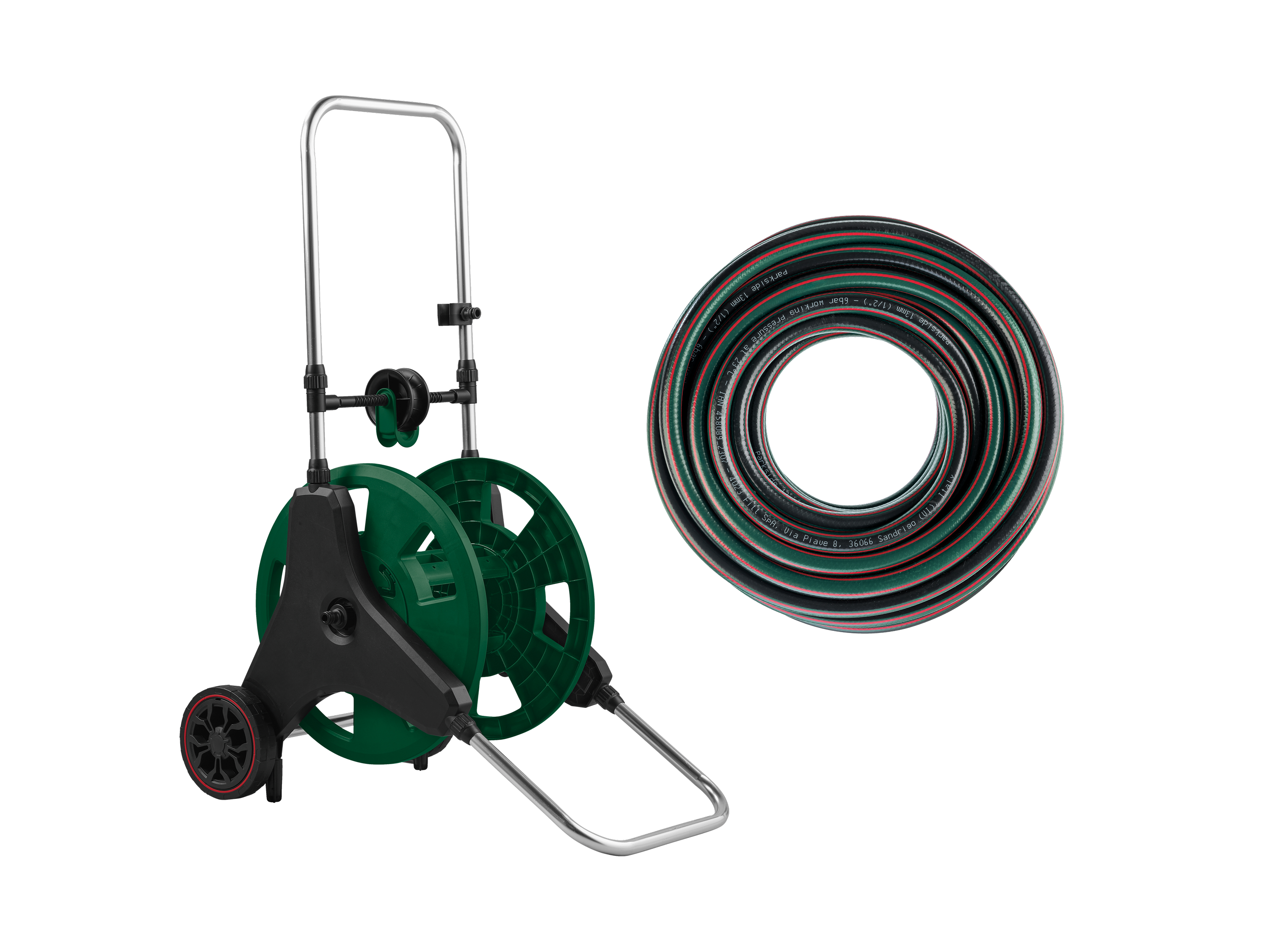 Parkside Zestaw Wąż ogrodowy 30 m 1/2" z wózkiem na wąż