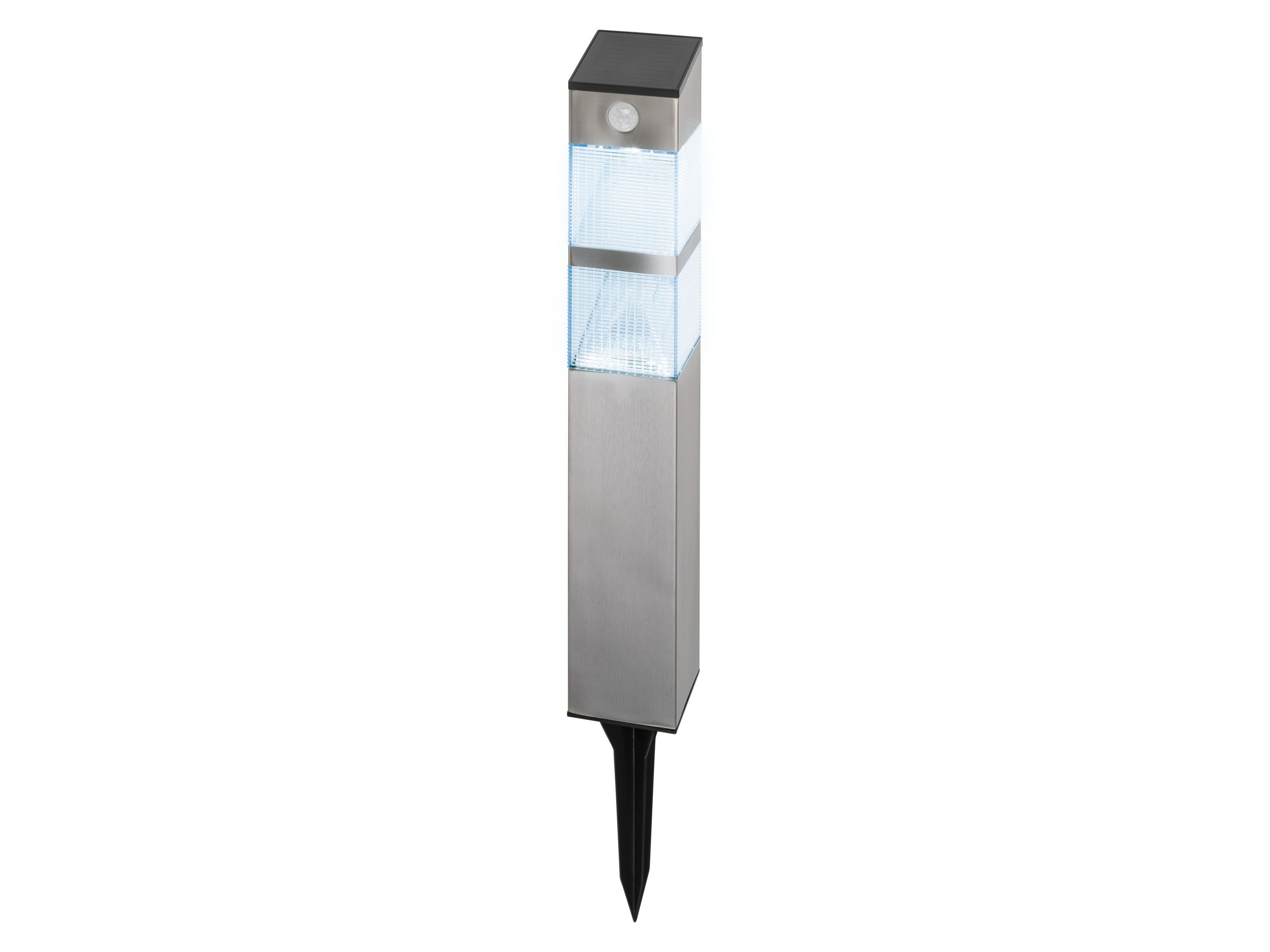 Livarno Solarna lampa ogrodowa LED z czujnikiem ruchu matowa szczotkowana, kanciasta