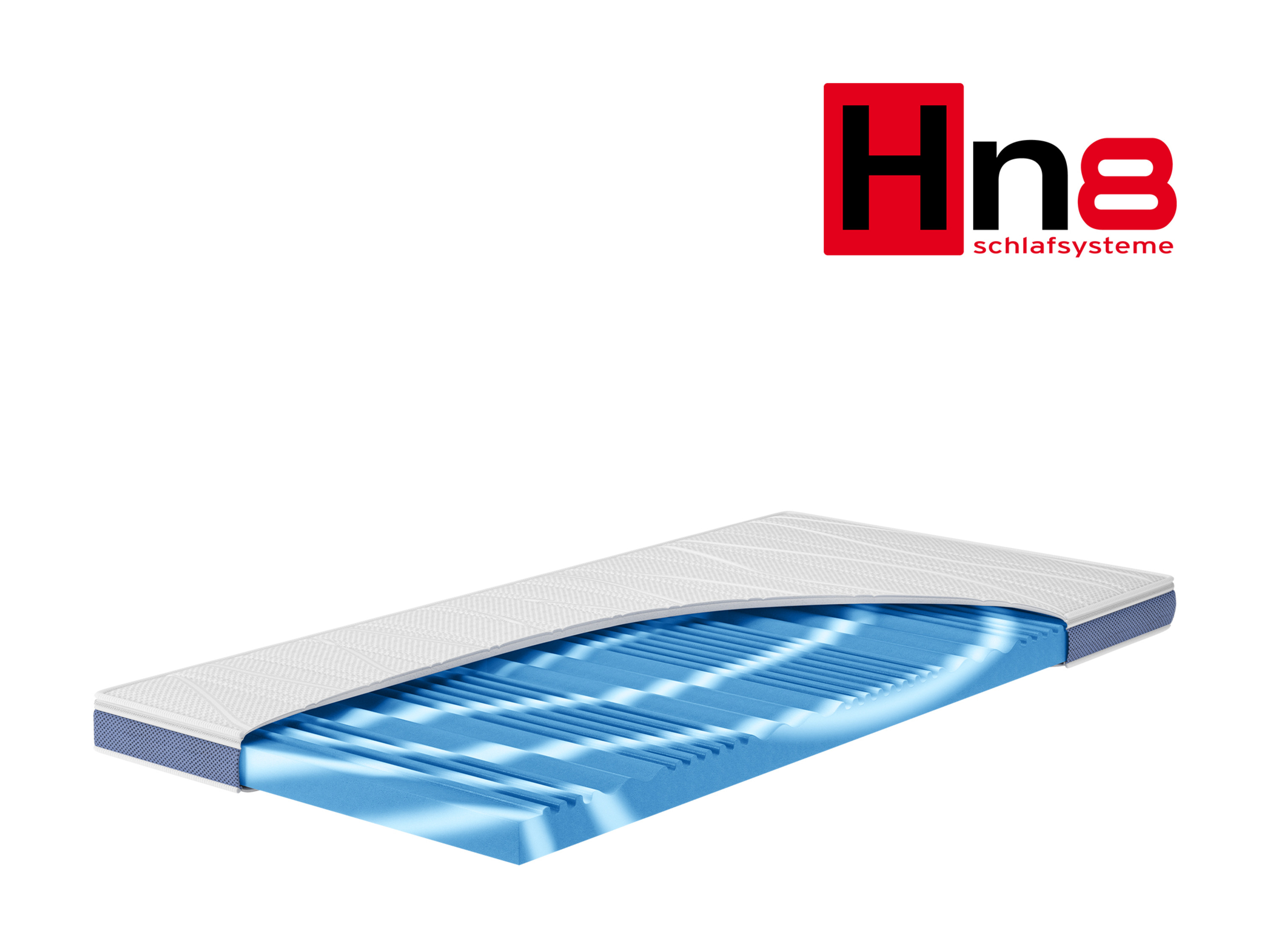 Hn8 Schlafsysteme Nakładka na materac Surf 100, 7-strefowy rdzeń z pianki żelowej, pokrowiec Cool-Effect H2, 180 x 200