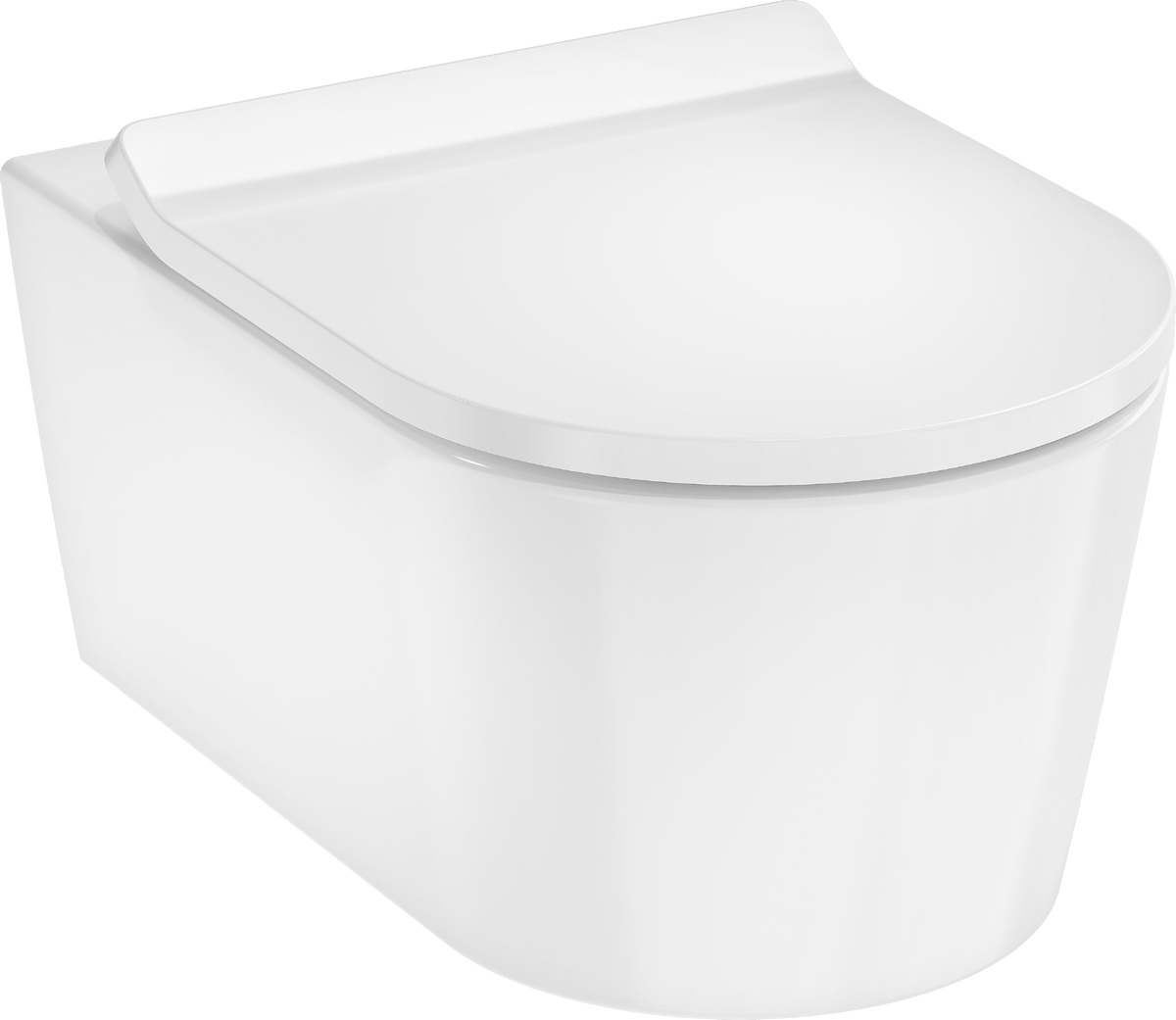 Darmowa Dostawa - Miska WC z deską wolnoopadającą wisząca bez kołnierza ze spłukiwaniem wirowym biały połysk Hansgrohe EluPura S 60344450