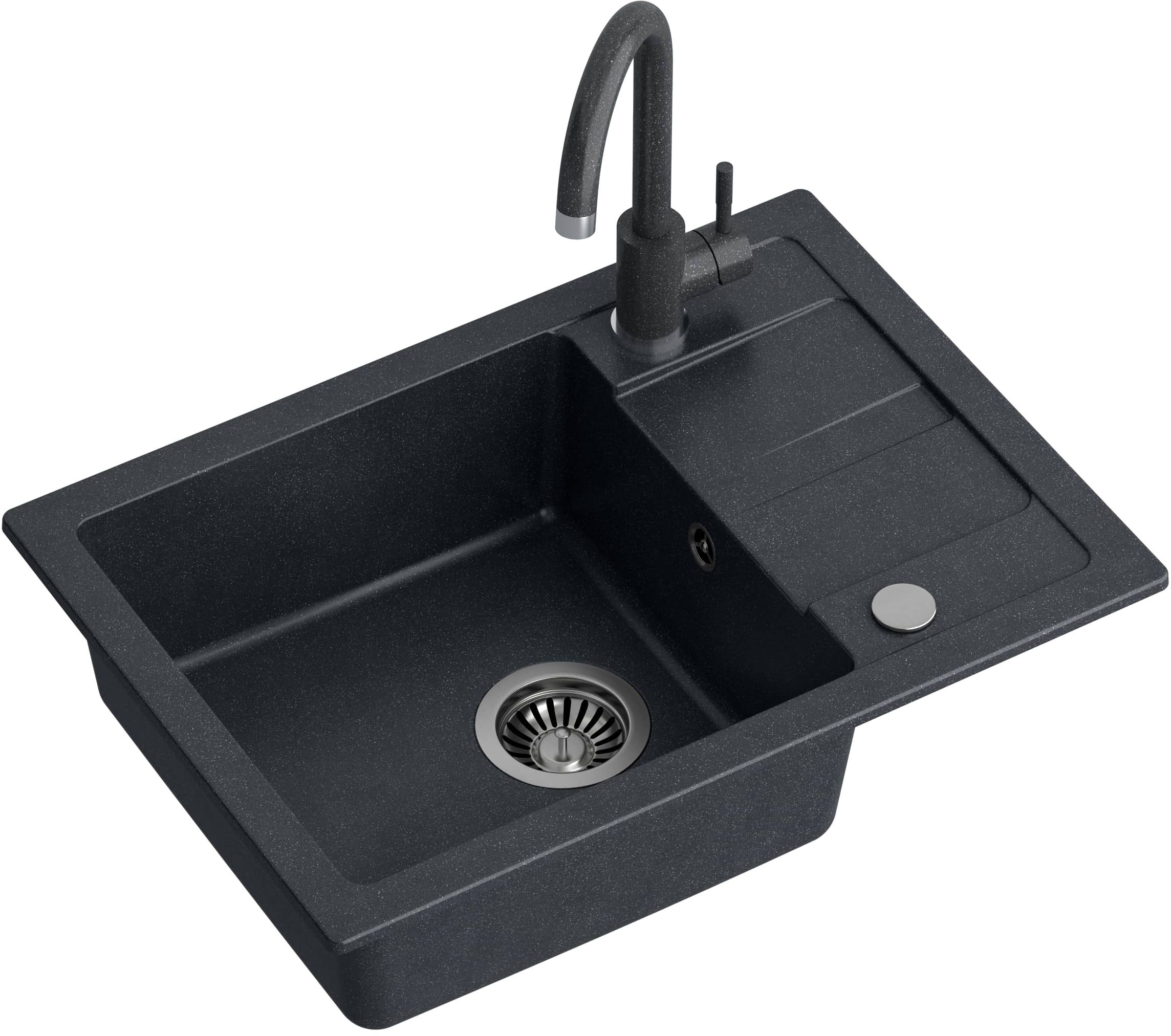 Darmowa Dostawa - Zlewozmywak z baterią czarny/czarny Quadron Go Smart LATQ6244GSCZ