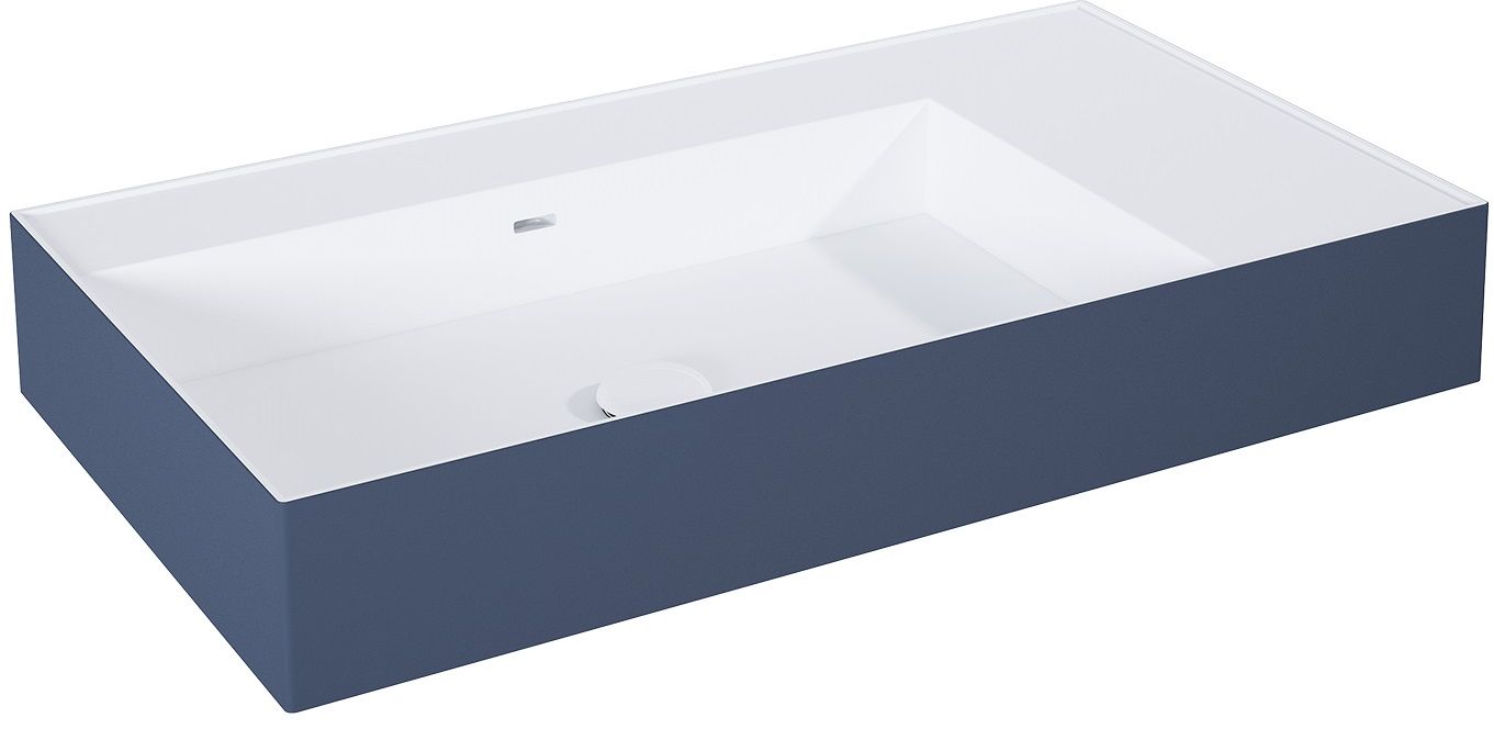 Darmowa Dostawa - Umywalka 80.5x45.5 cm prostokątna ścienna biała-niebieska Elita Level RE041461216210