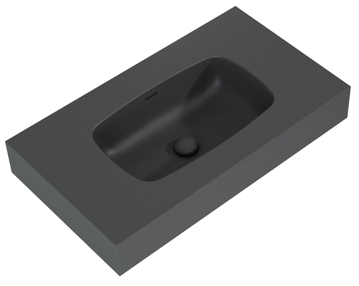 Darmowa Dostawa - Umywalka 80.6x46 cm prostokątna ścienna antracyt Elita Dimple RE040800026010