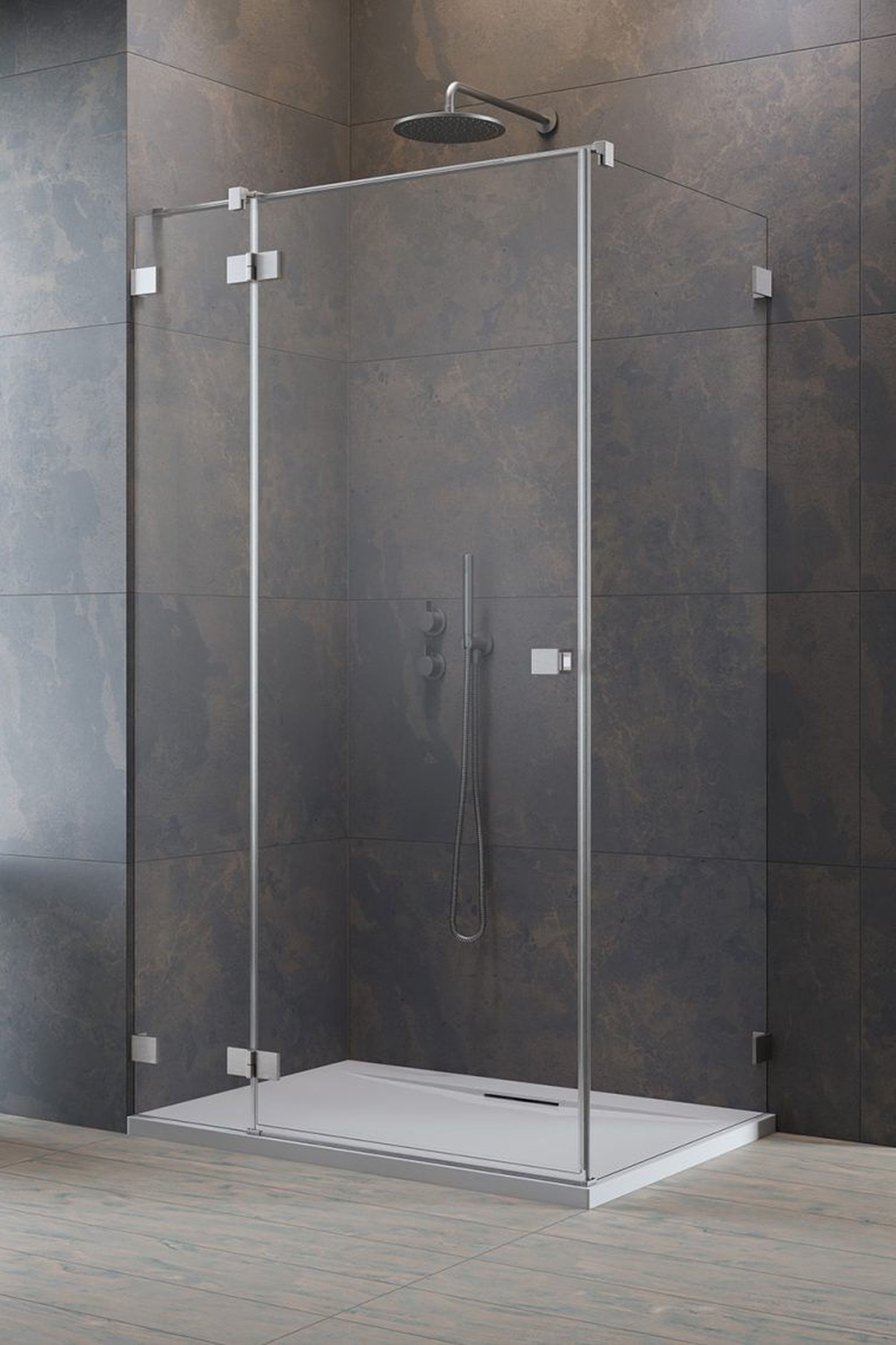 Darmowa Dostawa - Drzwi prysznicowe 100 cm uchylne nikiel szczotkowany/szkło przezroczyste Radaway Essenza Pro Brushed Nickel KDJ 100971009101L