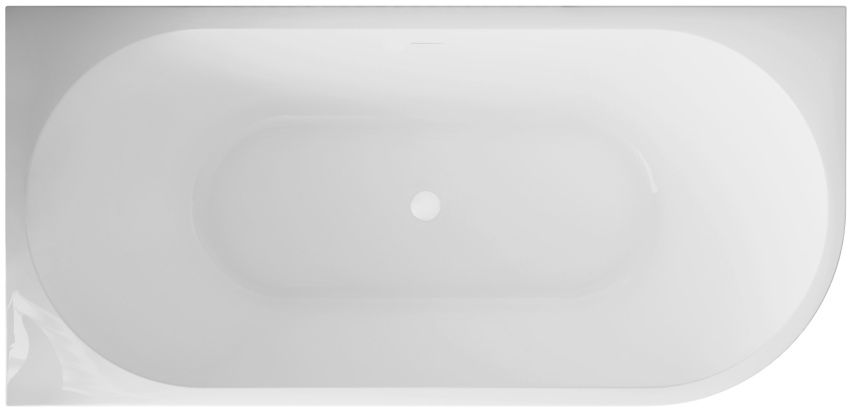 Darmowa Dostawa - Wanna przyścienna 160x80 cm owalna biała Invena Astri AN0316L