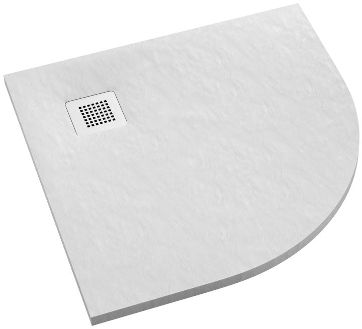 Darmowa Dostawa - Brodzik półokrągły 90x90 cm biały Schedpol Kalait White Stone 33104BSTM2