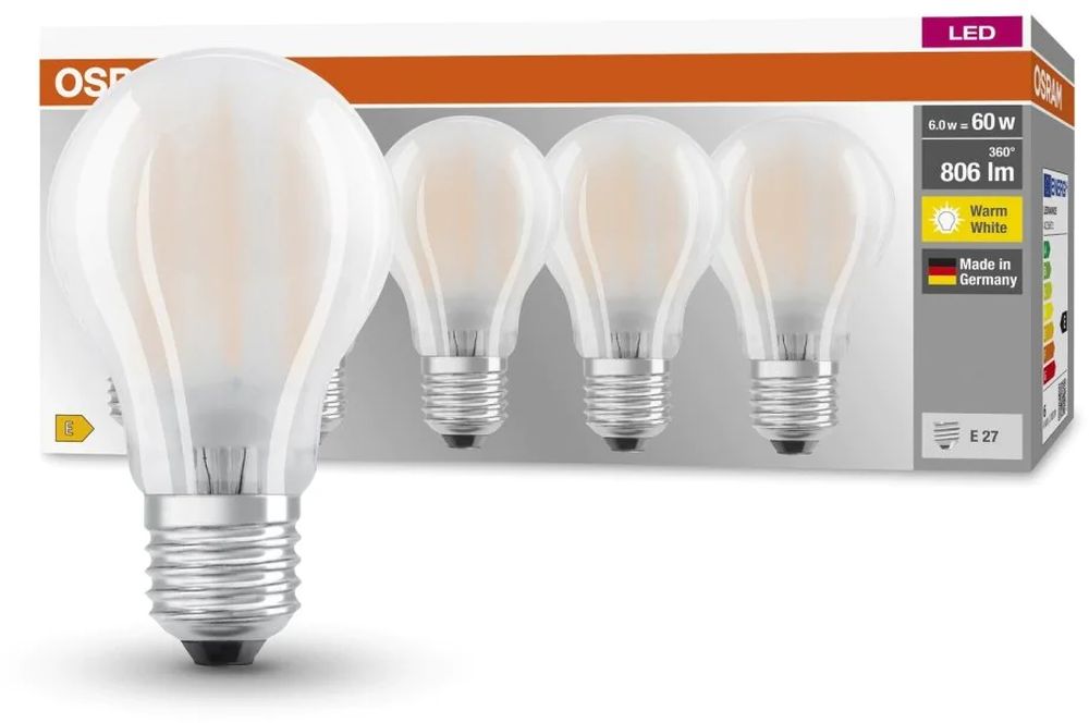 Darmowa Dostawa - Żarówki LED Multipack 5x6 W 2700 K e27 Osram LED Lamps 4058075090620