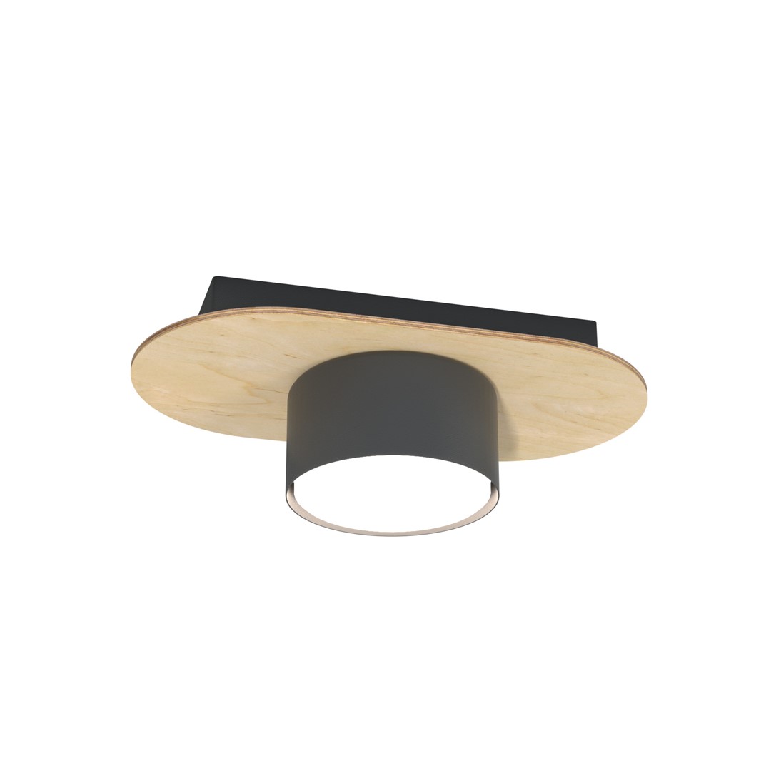 Darmowa Dostawa - Lampa podsufitowa 1x12 W czarna-drewno Emibig Diaz 14381