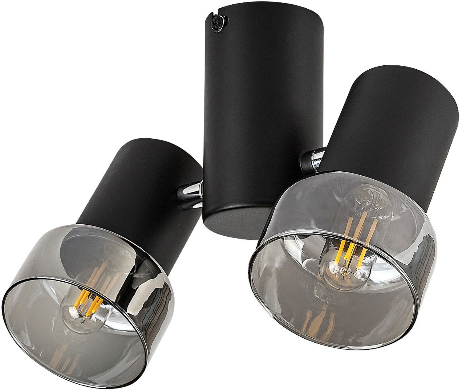 Darmowa Dostawa - Lampa podsufitowa 2x15 W czarna-przydymiona Rabalux Hatice 73053
