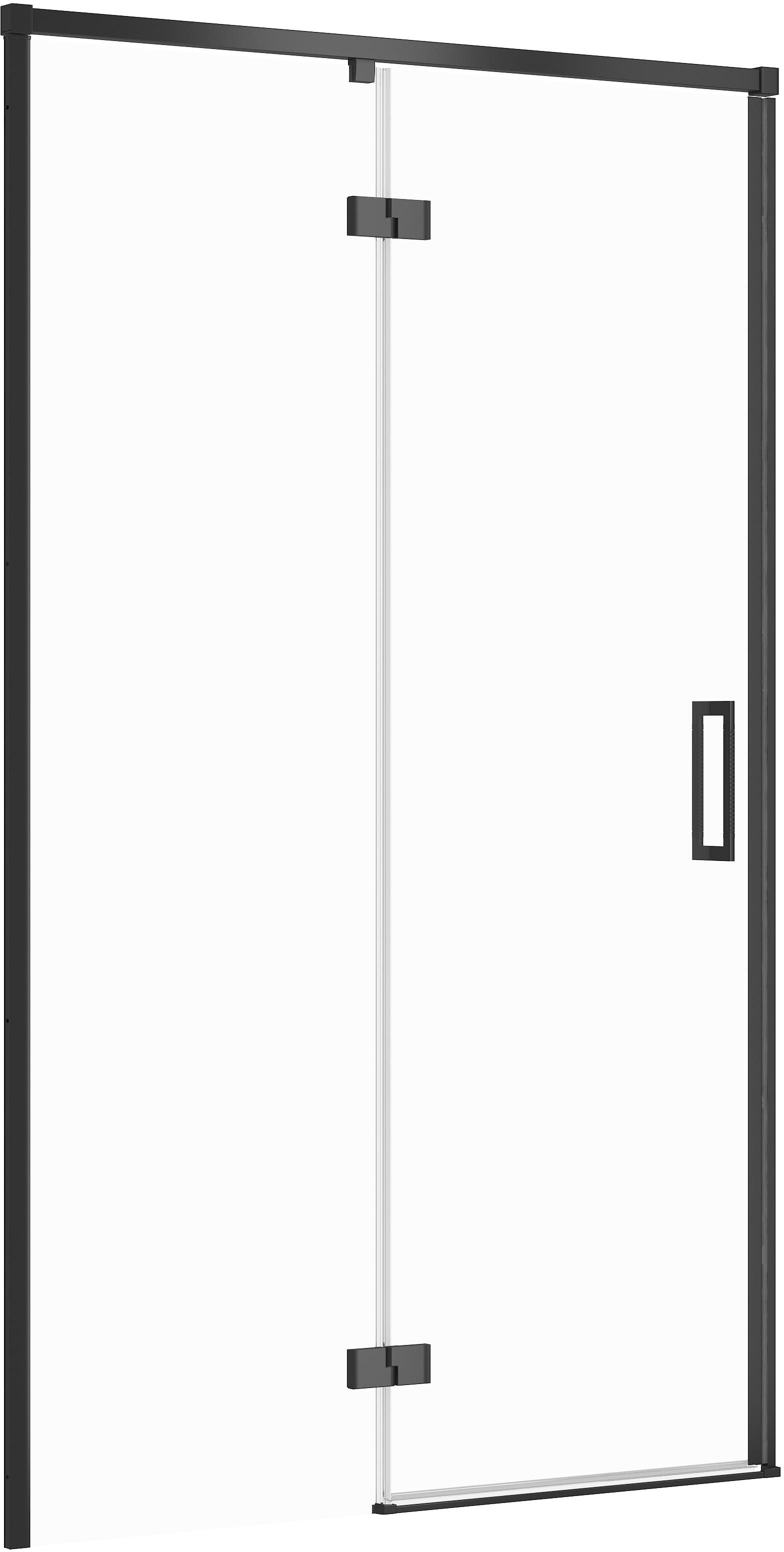 Darmowa Dostawa - Drzwi prysznicowe 120 cm uchylne czarny mat/szkło przezroczyste Cersanit Larga S932130