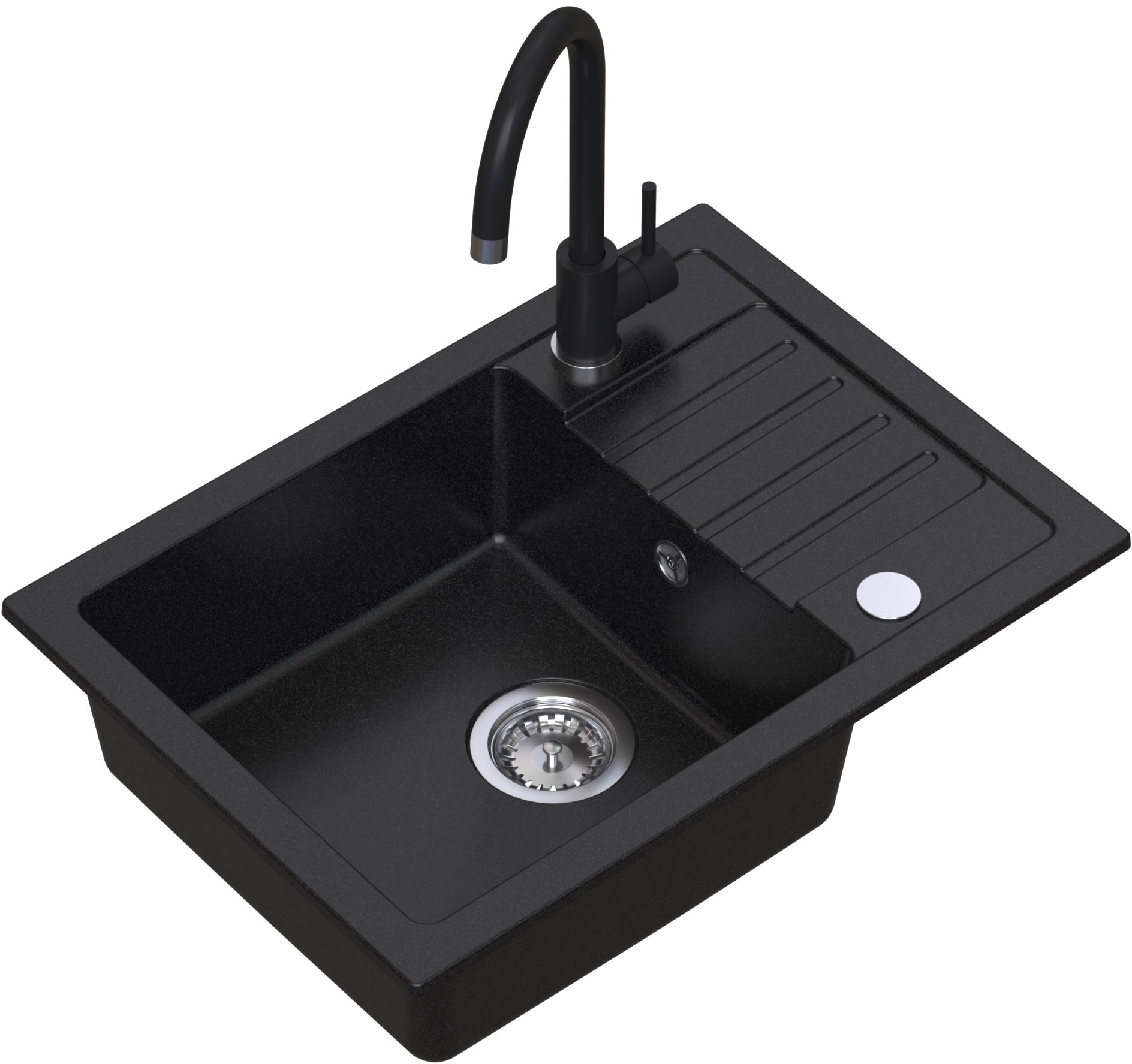 Darmowa Dostawa - Zlewozmywak z baterią i akcesoriami czarny/czarny Ruvetti Tito Compact LP3200TC6244BCW