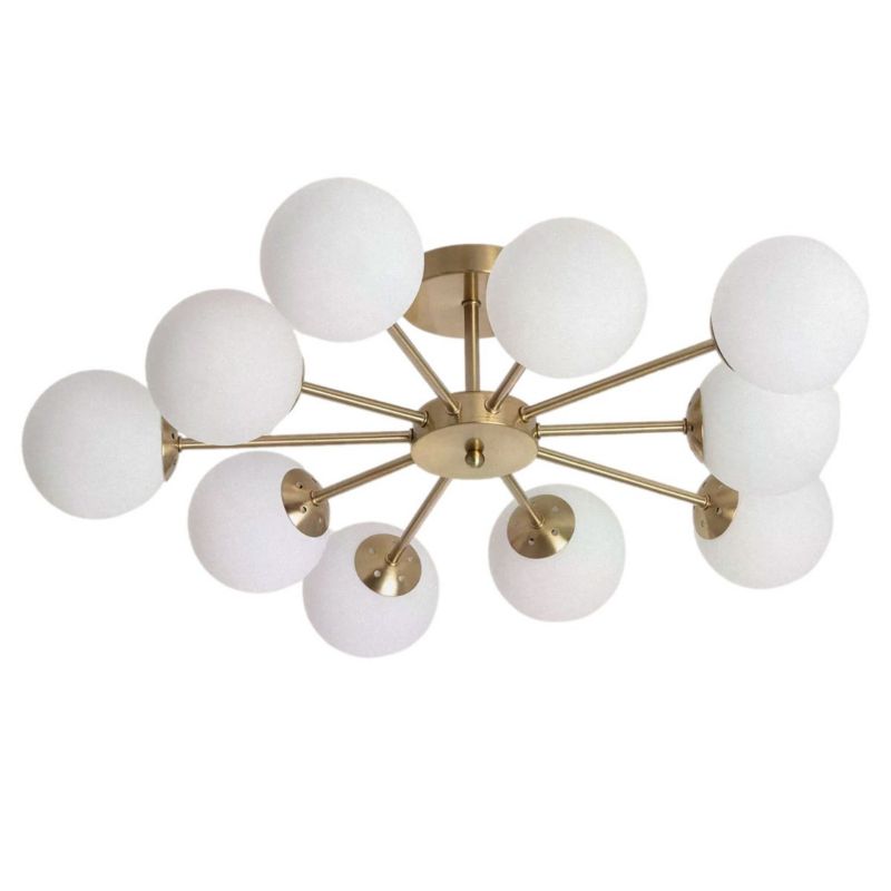 Lampa sufitowa Abruzzo Elegante złoto-biała wym: 20 x 71 x 71 cm 10xG9 x 12W 1 szt.