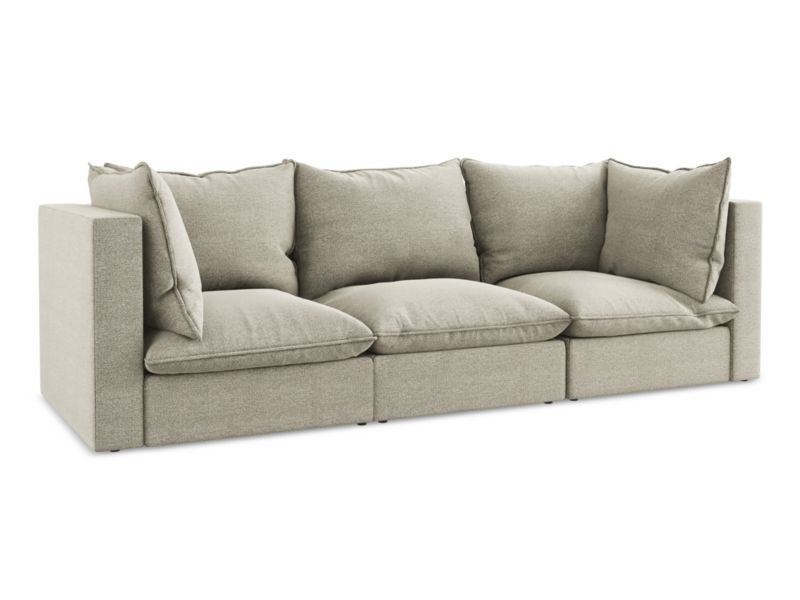 3-osobowa kanapa modułowa LaMiaSofa RAVENNA z tkaniny bouclé 255x90 cm kreci 1 szt.