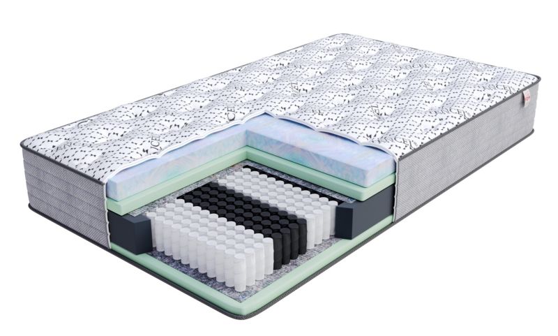 Materac multipocketowy FDM OSLO 120x200 sprężyny, pianka wysokoelastyczna i termoelastyczna BUBBLEGUM 1 szt.