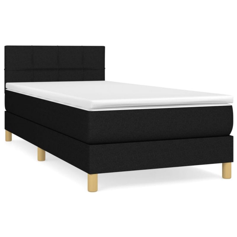 Łóżko z materacem WaszeMeble 80x200 cm Czarny tkanina WM-3140571 1 szt.