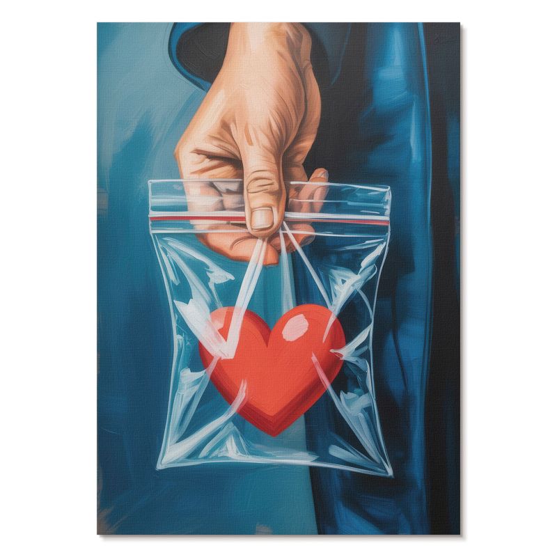 Obraz Plakat Canvas Tulup 59,4,x84 cm (A1) Serce w torebce Do salonu, biura, 1 szt.