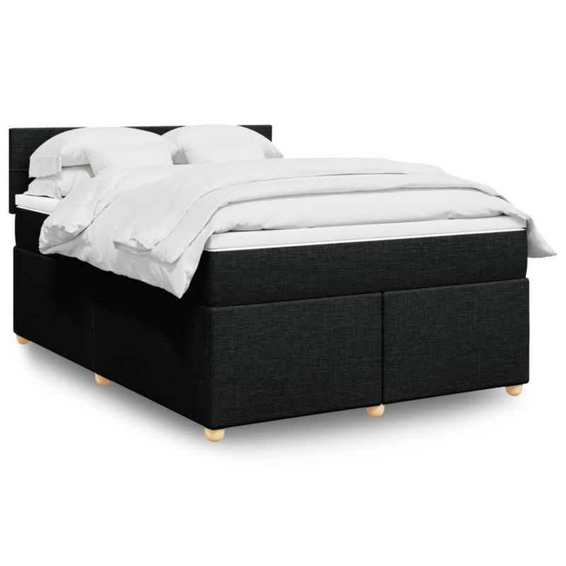 Łóżko z materacem WaszeMeble 160x200 cm Czarny tkanina z LED WM-3289033 1 szt.