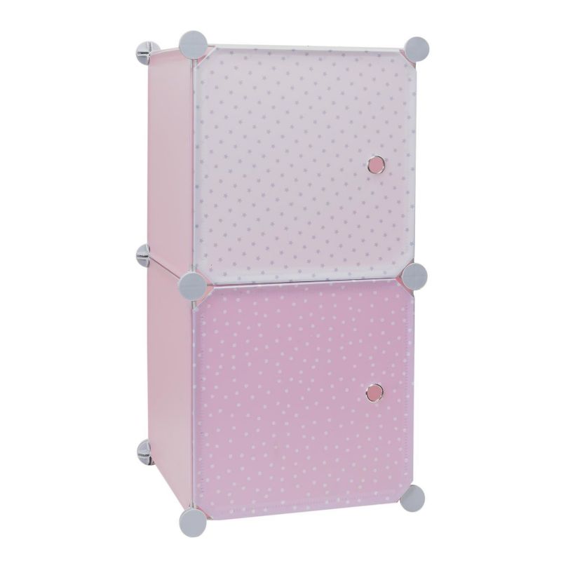 Regał na zabawki Cubes 2 do pokoju dziecięcego INTESI nowoczesny modułowy różowy 63 cm 1 szt.