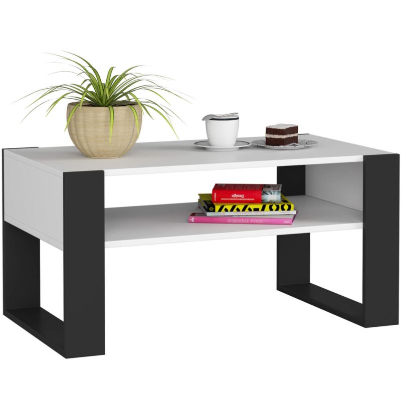 Stolik kawowy Akord Domi Biały 92 cm kolor Czarny mat 92x53x45 cm 1 szt.