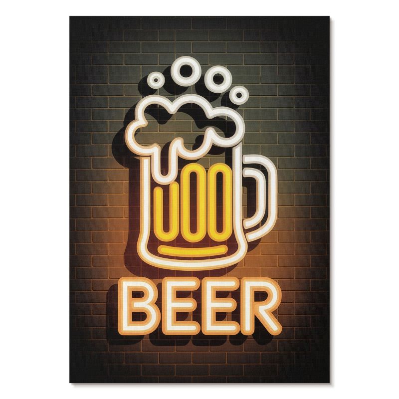 Plakat na Ścianę Tulup 21x29,7 cm (A4) Piwo neon Do biura, przedpokoju, salonu 1 szt.