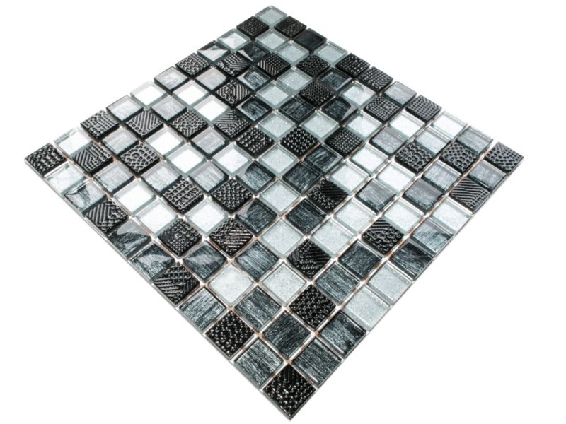 Mozaika szklana Ilcom silver wind aluminium jeans silver carbon 30x30cm 1 szt.