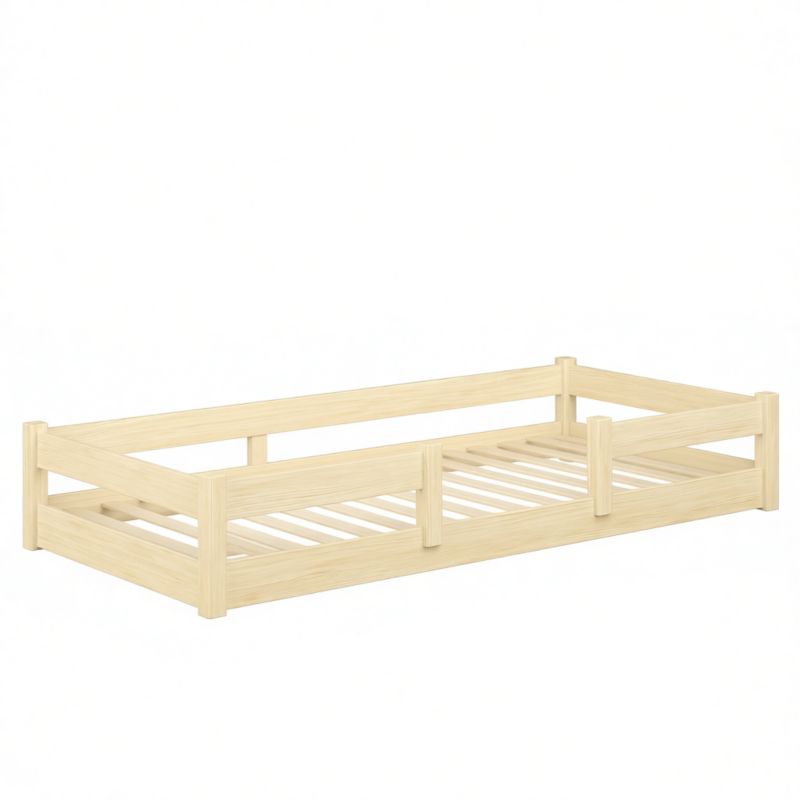 Łóżko podłogowe niskie Kobi Lila 180x80 cm - naturalne drewno Montessori 1 szt.