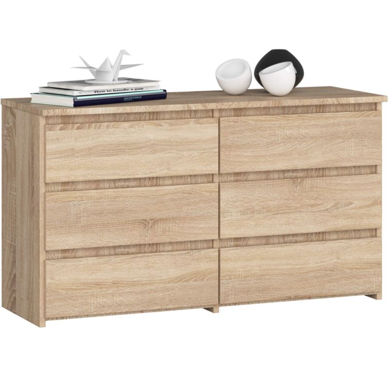 Komoda Akord CL100 Dąb Sonoma 100 cm 6 szuflad kolor Dąb Sonoma mat 100x35x57 cm 1 szt.