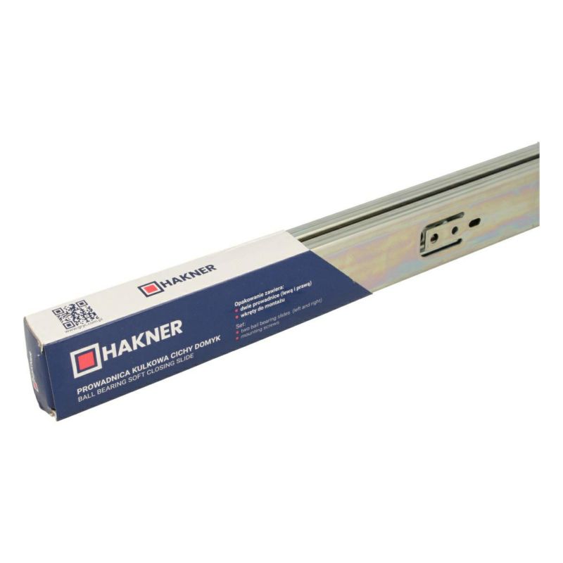 Prowadnica kulkowa do szuflad Hakner 45 700mm 30kg cichy domyk pełny wysuw - 1 par.