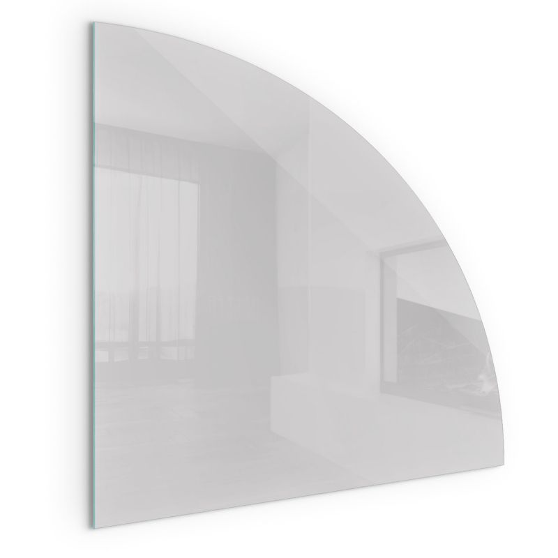Szklana Podkładka Pod Kominek Ćwiartka Wallfluent 100x100 cm Stonowany szary 1 szt.