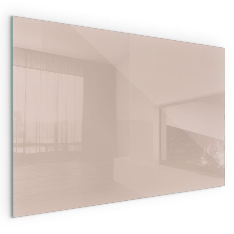 Szklana Podkładka Pod Kominek Prostokąt Wallfluent 100x70 cm Ciepły jasny brąz 1 szt.