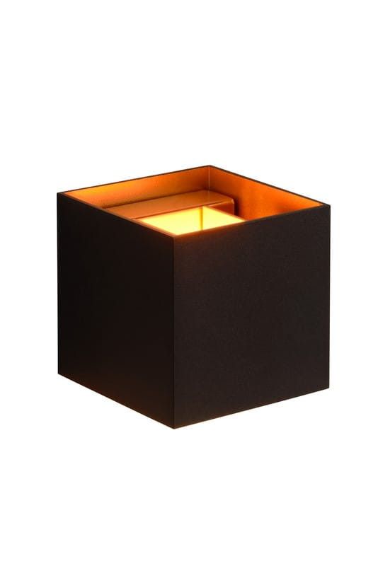 Kinkiet ścienny Lucide Xio czarny-mosiądz-złoty 1 x G9 x 4W IP20 wym: 9,7 x 9,7 x 9,7 cm - 1 szt.