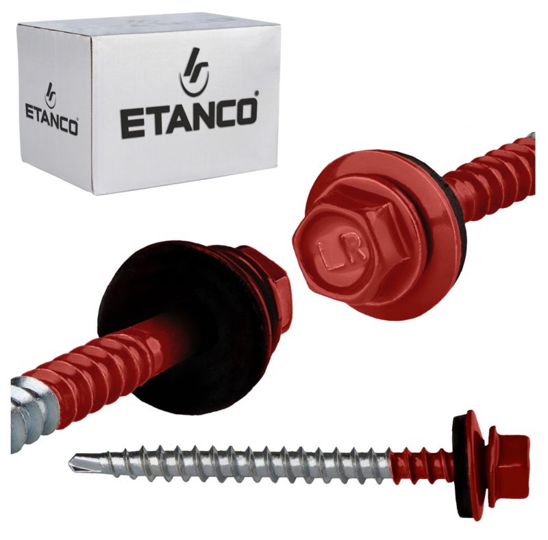 Wkręty farmerskie Etanco GTF2 Z14 4,8x60 mm RAL 3011 samowiercące 100szt