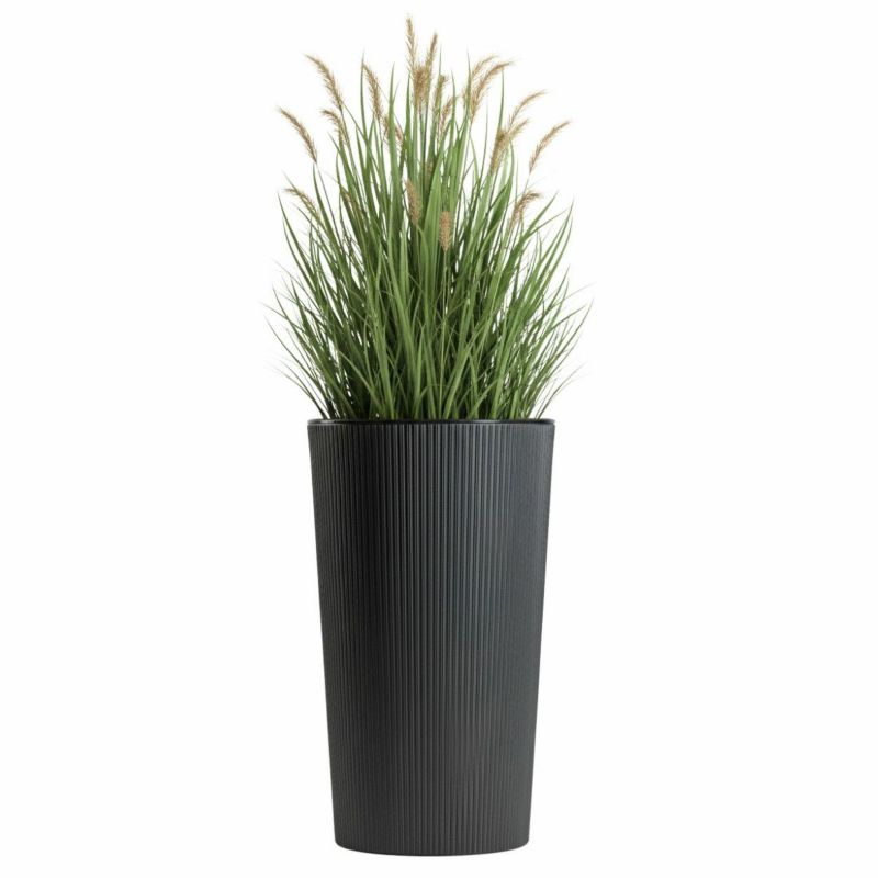 Wysoka doniczka Urbanika ECO HowHomely z wkładem plastikowa antracyt h57,1x29,5 cm 1 szt.