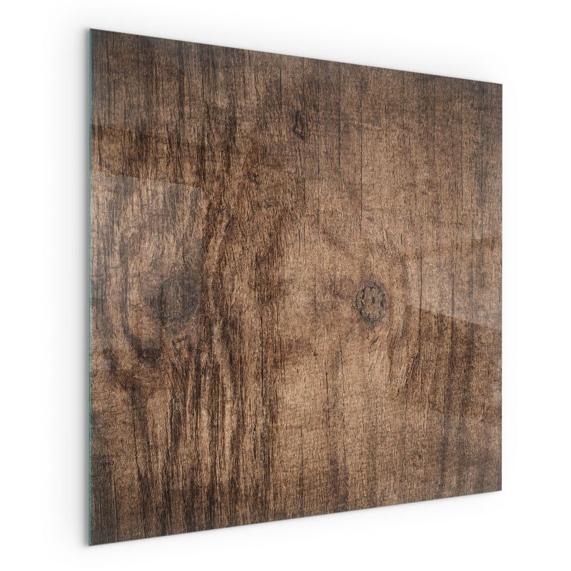 Szklana Podkładka Pod Kominek Kwadrat Wallfluent 60x60 cm Rysunek naturalnych słojów drewna 1 szt.