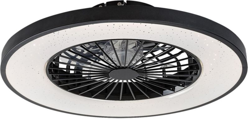 Plafon Rabalux Dalfon 2 z wentylatorem, LED, 72W, biały-czarny, pilot, gwiezdny efekt, 1 szt.