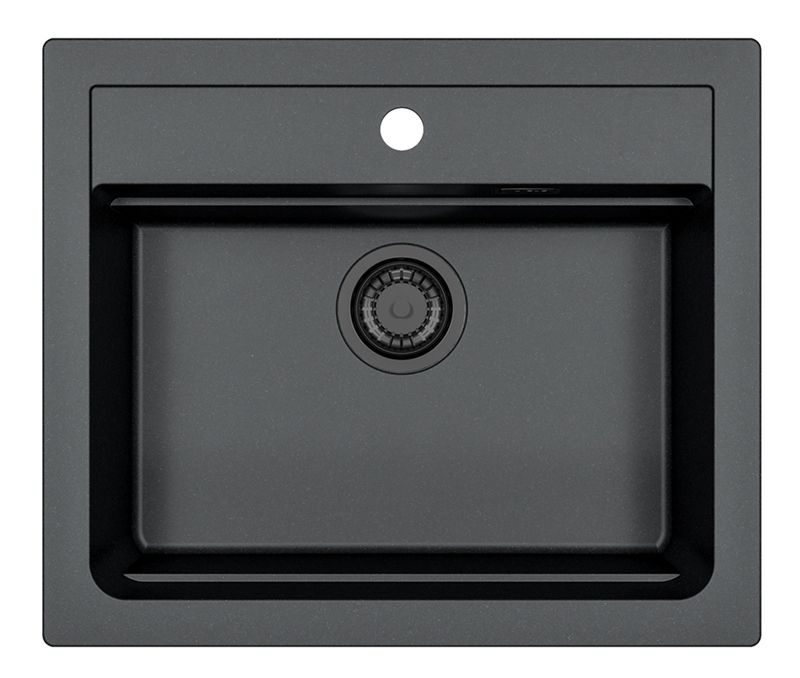 Zlewozmywak granitowy Alveus Atrox 30 Black Edition kol. 91 czarny (59x50cm) 1-komorowy 1szt.