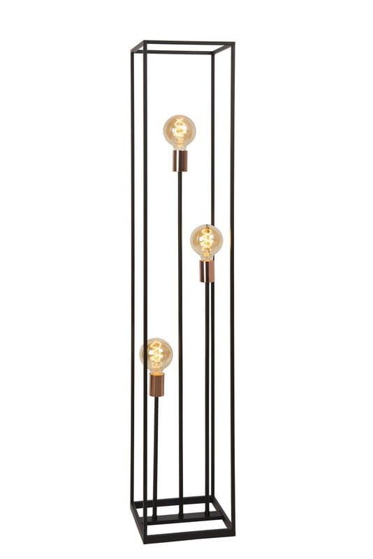 Lampa podłogowa stojąca Lucide Arthur czarno-złota 3 x E27 x 40W wym: 140 x 25 x 25 cm - 1 szt.