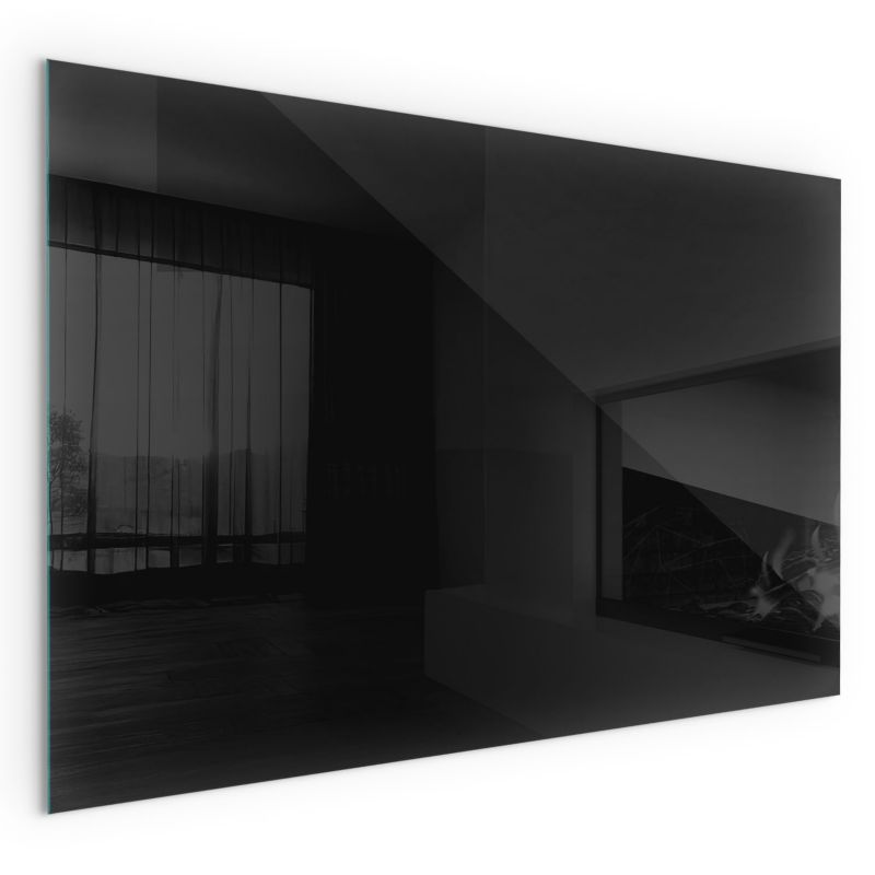 Szklana Podkładka Pod Kominek Prostokąt Wallfluent 100x70 cm Głęboki grafitowy 1 szt.
