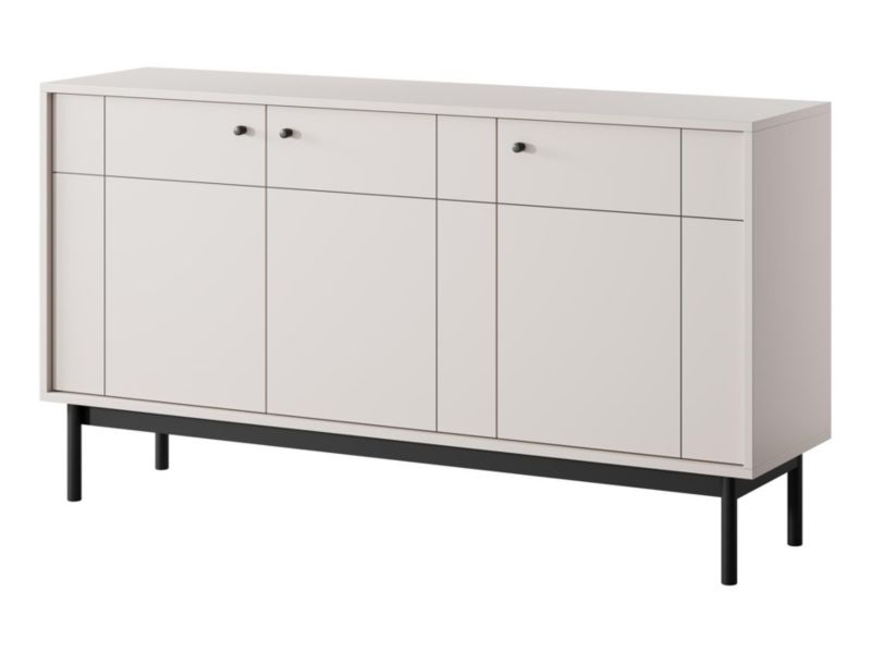 Komoda trzydrzwiowa na wysokich nogach Bettso Panda drewniana cashmere 1szt.