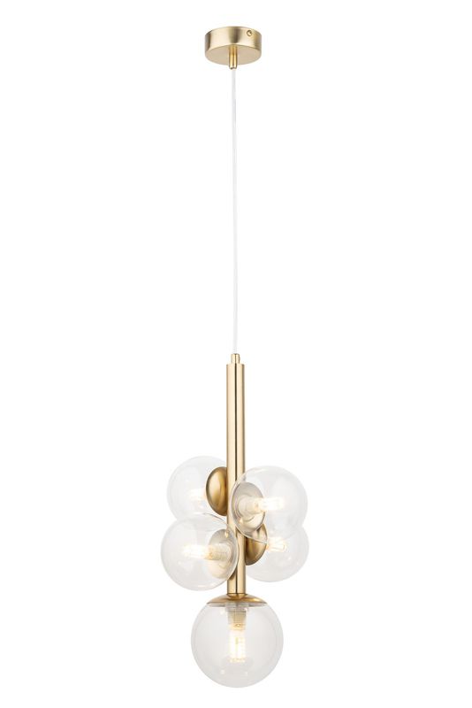 Lampa wisząca Sigma Lighting Perla Lux 7750 złoto-przezroczysty dekoracyjna 5xG9 x 1 szt.