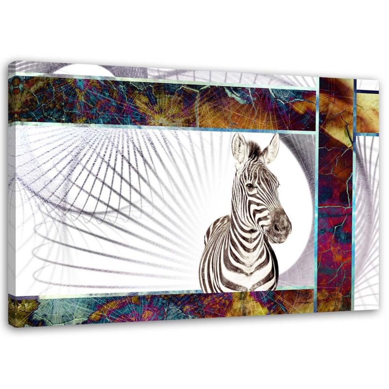 Obraz na płótnie Feeby Zebra dla dzieci kolorowa 45x30cm 1szt